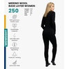 image:image100 Merino Wool Base Layer Women Set  Thermal Underwear Women Top Bottom  Lightweight Midweight Heavyweight Base Layer MoistureWicking Breathable Active Underwear Hiking Skiing Camping250 Black