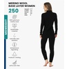 image:image100 Merino Wool Base Layer Women Set  Thermal Underwear Women Top Bottom  Lightweight Midweight Heavyweight Base Layer MoistureWicking Breathable Active Underwear Hiking Skiing Camping250 Black Zipup