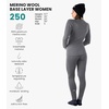 image:image100 Merino Wool Base Layer Women Set  Thermal Underwear Women Top Bottom  Lightweight Midweight Heavyweight Base Layer MoistureWicking Breathable Active Underwear Hiking Skiing CampingGray Heather Marl