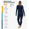 image:image100 Merino Wool Base Layer Women Set  Thermal Underwear Women Top Bottom  Lightweight Midweight Heavyweight Base Layer MoistureWicking Breathable Active Underwear Hiking Skiing Camping165 Navy