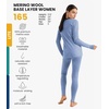 image:image100 Merino Wool Base Layer Women Set  Thermal Underwear Women Top Bottom  Lightweight Midweight Heavyweight Base Layer MoistureWicking Breathable Active Underwear Hiking Skiing Camping165 Deep Blue