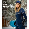 image:image100 Merino Wool Base Layer Women Set  Thermal Underwear Women Top Bottom  Lightweight Midweight Heavyweight Base Layer MoistureWicking Breathable Active Underwear Hiking Skiing Camping 320 Black