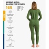 image:image100 Merino Wool Base Layer Women Set  Thermal Underwear Women Top Bottom  Lightweight Midweight Heavyweight Base Layer MoistureWicking Breathable Active Underwear Hiking Skiing Camping165 Olive Green