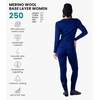 image:image100 Merino Wool Base Layer Women Set  Thermal Underwear Women Top Bottom  Lightweight Midweight Heavyweight Base Layer MoistureWicking Breathable Active Underwear Hiking Skiing CampingNavy Classic