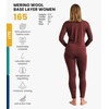 image:image100 Merino Wool Base Layer Women Set  Thermal Underwear Women Top Bottom  Lightweight Midweight Heavyweight Base Layer MoistureWicking Breathable Active Underwear Hiking Skiing Camping165 Burgundy