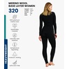 image:image100 Merino Wool Base Layer Women Set  Thermal Underwear Women Top Bottom  Lightweight Midweight Heavyweight Base Layer MoistureWicking Breathable Active Underwear Hiking Skiing Camping320 Black Zipup