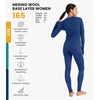 image:image100 Merino Wool Base Layer Women Set  Thermal Underwear Women Top Bottom  Lightweight Midweight Heavyweight Base Layer MoistureWicking Breathable Active Underwear Hiking Skiing Camping165 Windsor Blue