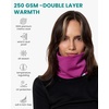 image:image100 Merino Wool Neck Gaiter  Unisex Double Layer 175um Face Mask 250 GSM  Soft NonItchy Windproof UV Protection UPF 50 MoistureWicking Hiking Gaiter OdorResistant Multifunctional HeadwearViolet