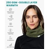 image:image100 Merino Wool Neck Gaiter  Unisex Double Layer 175um Face Mask 250 GSM  Soft NonItchy Windproof UV Protection UPF 50 MoistureWicking Hiking Gaiter OdorResistant Multifunctional HeadwearDark Olive
