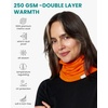 image:image100 Merino Wool Neck Gaiter  Unisex Double Layer 175um Face Mask 250 GSM  Soft NonItchy Windproof UV Protection UPF 50 MoistureWicking Hiking Gaiter OdorResistant Multifunctional HeadwearHunter Orange