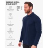 image:image100 Merino Wool Polo Shirt Men  Short amp Long Sleeve Shirt Base Later  Lightweight Breathable Merino Wool Naturally AntiOdor MoistureWicking Ideal for Active Travel Everyday Wear LayeringLong Navy