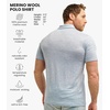 image:image100 Merino Wool Polo Shirt Men  Short amp Long Sleeve Shirt Base Later  Lightweight Breathable Merino Wool Naturally AntiOdor MoistureWicking Ideal for Active Travel Everyday Wear LayeringArctic Ice