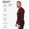 image:image100 Merino Wool Polo Shirt Men  Short amp Long Sleeve Shirt Base Later  Lightweight Breathable Merino Wool Naturally AntiOdor MoistureWicking Ideal for Active Travel Everyday Wear LayeringBordo Wine Long
