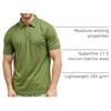 image:image100 Merino Wool Polo Shirt Men  Short amp Long Sleeve Shirt Base Later  Lightweight Breathable Merino Wool Naturally AntiOdor MoistureWicking Ideal for Active Travel Everyday Wear LayeringOlive Green