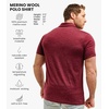 image:image100 Merino Wool Polo Shirt Men  Short amp Long Sleeve Shirt Base Later  Lightweight Breathable Merino Wool Naturally AntiOdor MoistureWicking Ideal for Active Travel Everyday Wear LayeringBurgundy