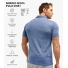 image:image100 Merino Wool Polo Shirt Men  Short amp Long Sleeve Shirt Base Later  Lightweight Breathable Merino Wool Naturally AntiOdor MoistureWicking Ideal for Active Travel Everyday Wear LayeringDeep Blue