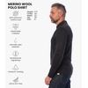image:image100 Merino Wool Polo Shirt Men  Short amp Long Sleeve Shirt Base Later  Lightweight Breathable Merino Wool Naturally AntiOdor MoistureWicking Ideal for Active Travel Everyday Wear LayeringCharcoal Grey Long