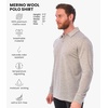 image:image100 Merino Wool Polo Shirt Men  Short amp Long Sleeve Shirt Base Later  Lightweight Breathable Merino Wool Naturally AntiOdor MoistureWicking Ideal for Active Travel Everyday Wear LayeringLong Heather Grey
