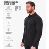 image:image100 Merino Wool Polo Shirt Men  Short amp Long Sleeve Shirt Base Later  Lightweight Breathable Merino Wool Naturally AntiOdor MoistureWicking Ideal for Active Travel Everyday Wear LayeringLong Charcoal