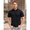 image:image100 Merino Wool Polo Shirt Men  Short amp Long Sleeve Shirt Base Later  Lightweight Breathable Merino Wool Naturally AntiOdor MoistureWicking Ideal for Active Travel Everyday Wear LayeringBlack Melange