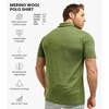 image:image100 Merino Wool Polo Shirt Men  Short amp Long Sleeve Shirt Base Later  Lightweight Breathable Merino Wool Naturally AntiOdor MoistureWicking Ideal for Active Travel Everyday Wear LayeringOlive Green