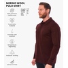 image:image100 Merino Wool Polo Shirt Men  Short amp Long Sleeve Shirt Base Later  Lightweight Breathable Merino Wool Naturally AntiOdor MoistureWicking Ideal for Active Travel Everyday Wear LayeringLong Bordo