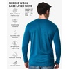 image:image100 Merino Wool Shirts for Men  Thermal Underwear Base Layer Long Sleeve  Lightweight Breathable Thermal Shirt Naturally OdorResistant MoistureWicking Ideal for Hiking Outdoor Everyday Wear190 Pacific Blue