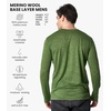 image:image100 Merino Wool Shirts for Men  Thermal Underwear Base Layer Long Sleeve  Lightweight Breathable Thermal Shirt Naturally OdorResistant MoistureWicking Ideal for Hiking Outdoor Everyday Wear190 Olive Green