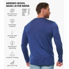 image:image100 Merino Wool Shirts for Men  Thermal Underwear Base Layer Long Sleeve  Lightweight Breathable Thermal Shirt Naturally OdorResistant MoistureWicking Ideal for Hiking Outdoor Everyday Wear170 Grey Blue Hnly