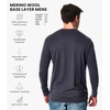 image:image100 Merino Wool Shirts for Men  Thermal Underwear Base Layer Long Sleeve  Lightweight Breathable Thermal Shirt Naturally OdorResistant MoistureWicking Ideal for Hiking Outdoor Everyday Wear190 Dark Charcoal
