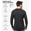 image:image100 Merino Wool Shirts for Men  Thermal Underwear Base Layer Long Sleeve  Lightweight Breathable Thermal Shirt Naturally OdorResistant MoistureWicking Ideal for Hiking Outdoor Everyday Wear190 Heathered Black V