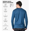 image:image100 Merino Wool Shirts for Men  Thermal Underwear Base Layer Long Sleeve  Lightweight Breathable Thermal Shirt Naturally OdorResistant MoistureWicking Ideal for Hiking Outdoor Everyday Wear190 Denim Blue