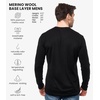 image:image100 Merino Wool Shirts for Men  Thermal Underwear Base Layer Long Sleeve  Lightweight Breathable Thermal Shirt Naturally OdorResistant MoistureWicking Ideal for Hiking Outdoor Everyday Wear190 Black V