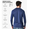 image:image100 Merino Wool Shirts for Men  Thermal Underwear Base Layer Long Sleeve  Lightweight Breathable Thermal Shirt Naturally OdorResistant MoistureWicking Ideal for Hiking Outdoor Everyday Wear190 Dark Blue