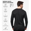 image:image100 Merino Wool Shirts for Men  Thermal Underwear Base Layer Long Sleeve  Lightweight Breathable Thermal Shirt Naturally OdorResistant MoistureWicking Ideal for Hiking Outdoor Everyday Wear190 Charcoal Grey V