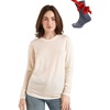 image:image100 Merino Wool Base Layer Women  Long Sleeve Thermal Shirt with Socks  Lightweight Midweight Heavyweight Shirts Naturally OdorResistant Breathable Hiking Cold Weather Base Layer165 Cream White