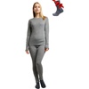 image:image100 Merino Wool Base Layer Women Set  Thermal Underwear Women Top Bottom  Lightweight Midweight Heavyweight Base Layer MoistureWicking Breathable Active Underwear Hiking Skiing Camping250 Gray Heather