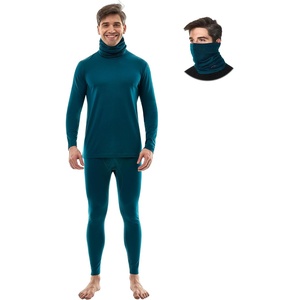 image:image100 Merino Wool Base Layer Mens  Thermal Underwear Set with Neck Gaiter  Midweight Breathable Merino Wool Shirts Bottom Naturally OdorResistant Ideal for Hiking Skiing ColdWeather Layering200 Deep Teal