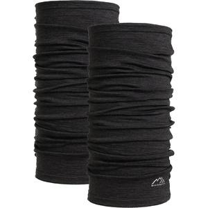 image:image100 Merino Wool Neck Gaiter 175um Face Mask Unisex Neck Warmer 12 Pack  Soft NonItchy Cooling Breathable 175um Wool UV Protection Hiking Neck Gator OdorResistant Multifunctional HeadwearHeathered Black Pack of 2