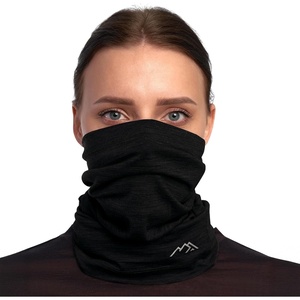 image:image100 Merino Wool Neck Gaiter 175um Face Mask Unisex Neck Warmer 12 Pack  Soft NonItchy Cooling Breathable 175um Wool UV Protection Hiking Neck Gator OdorResistant Multifunctional Headwear165 Heathered Black