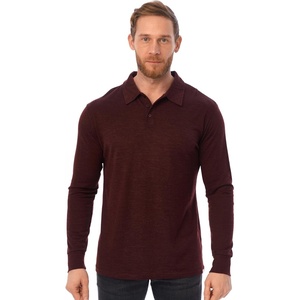 image:image100 Merino Wool Polo Shirt Men  Short amp Long Sleeve Shirt Base Later  Lightweight Breathable Merino Wool Naturally AntiOdor MoistureWicking Ideal for Active Travel Everyday Wear LayeringLong Bordo