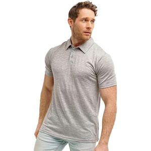 image:image100 Merino Wool Polo Shirt Men  Short amp Long Sleeve Shirt Base Later  Lightweight Breathable Merino Wool Naturally AntiOdor MoistureWicking Ideal for Active Travel Everyday Wear LayeringHeathered Grey