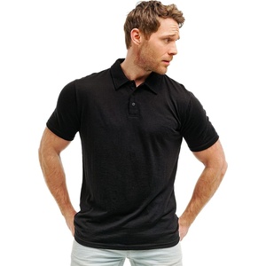 image:image100 Merino Wool Polo Shirt Men  Short amp Long Sleeve Shirt Base Later  Lightweight Breathable Merino Wool Naturally AntiOdor MoistureWicking Ideal for Active Travel Everyday Wear LayeringBlack