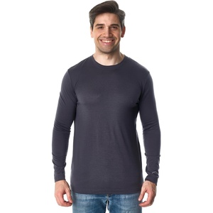 image:image100 Merino Wool Shirts for Men  Thermal Underwear Base Layer Long Sleeve  Lightweight Breathable Thermal Shirt Naturally OdorResistant MoistureWicking Ideal for Hiking Outdoor Everyday Wear190 Dark Charcoal