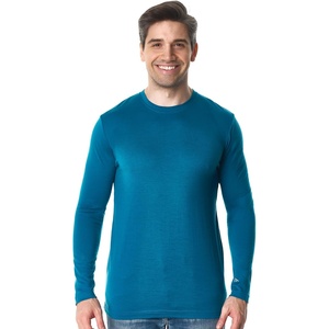 image:image100 Merino Wool Shirts for Men  Thermal Underwear Base Layer Long Sleeve  Lightweight Breathable Thermal Shirt Naturally OdorResistant MoistureWicking Ideal for Hiking Outdoor Everyday Wear190 Pacific Blue