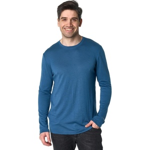 image:image100 Merino Wool Shirts for Men  Thermal Underwear Base Layer Long Sleeve  Lightweight Breathable Thermal Shirt Naturally OdorResistant MoistureWicking Ideal for Hiking Outdoor Everyday Wear190 Denim Blue