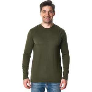image:image100 Merino Wool Shirts for Men  Thermal Underwear Base Layer Long Sleeve  Lightweight Breathable Thermal Shirt Naturally OdorResistant MoistureWicking Ideal for Hiking Outdoor Everyday Wear190 Dark Olive