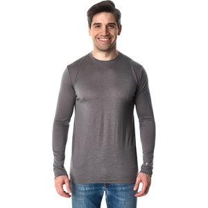 image:image100 Merino Wool Shirts for Men  Thermal Underwear Base Layer Long Sleeve  Lightweight Breathable Thermal Shirt Naturally OdorResistant MoistureWicking Ideal for Hiking Outdoor Everyday Wear190 Perfect Grey