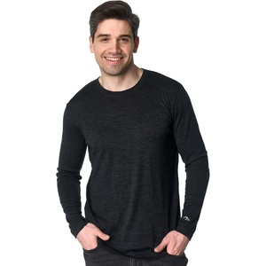 image:image100 Merino Wool Shirts for Men  Thermal Underwear Base Layer Long Sleeve  Lightweight Breathable Thermal Shirt Naturally OdorResistant MoistureWicking Ideal for Hiking Outdoor Everyday Wear190 Charcoal Grey