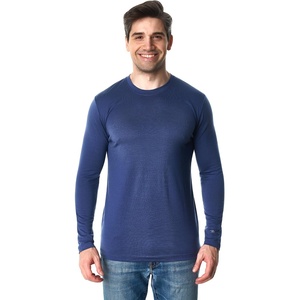 image:image100 Merino Wool Shirts for Men  Thermal Underwear Base Layer Long Sleeve  Lightweight Breathable Thermal Shirt Naturally OdorResistant MoistureWicking Ideal for Hiking Outdoor Everyday Wear190 Dark Blue